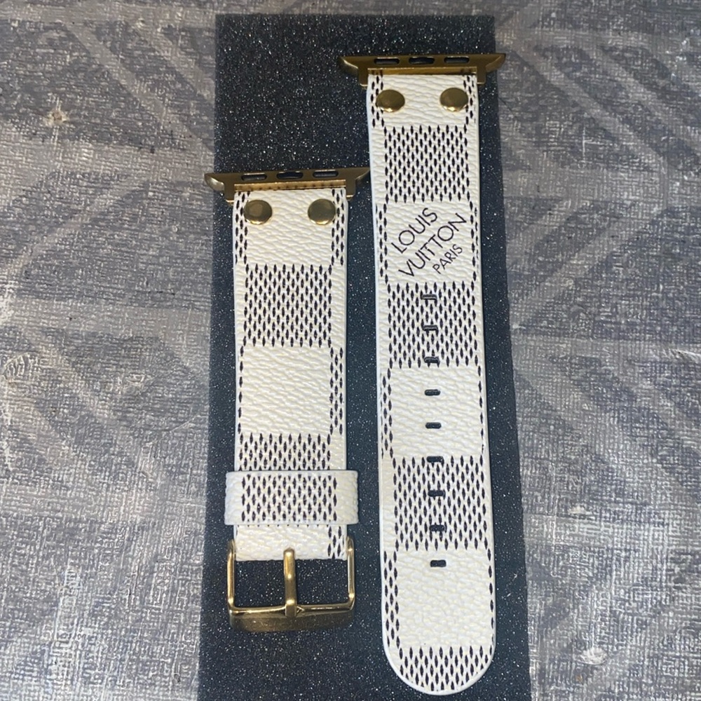 LV Custom Apple Watch Band Leather 42/44/45/46/49mm •New•